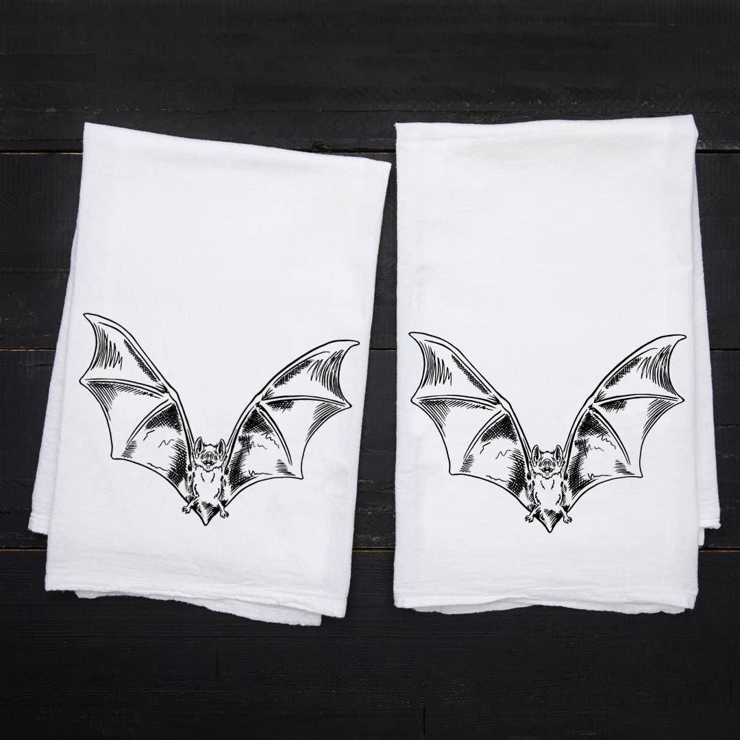 Bat Flour Sack Kitchen Towel
