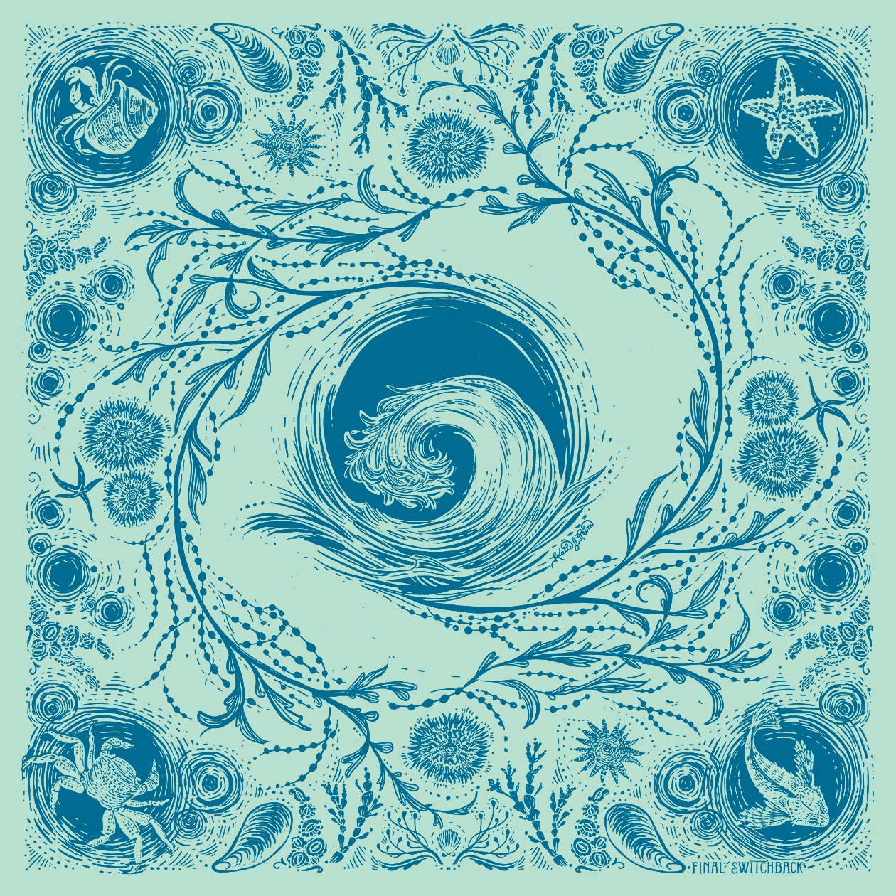 Tide Pool Cotton Bandana - Two Colors