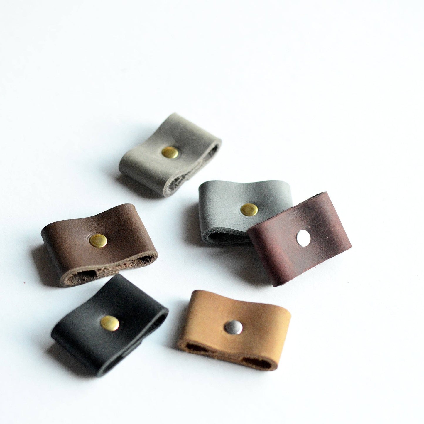 Leather Bandana Slide - Brass or Silver Rivet