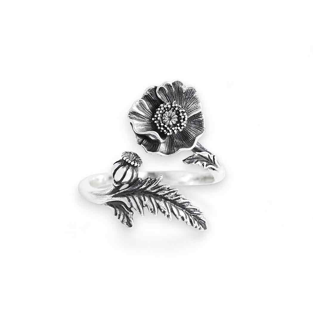 Sterling Silver Adjustable Birth Flower Rings