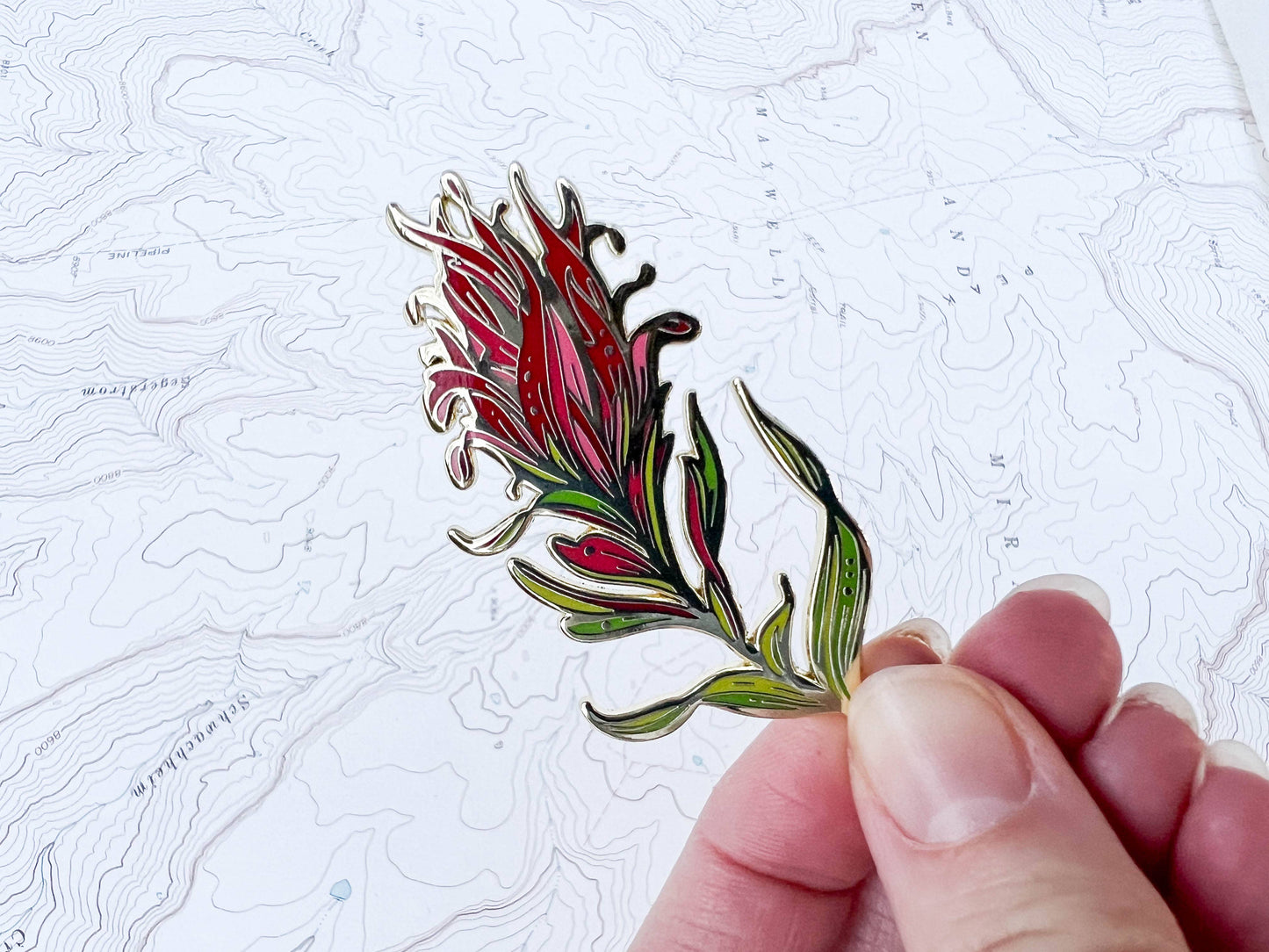 Wild Paintbrush Wildflower Enamel Pin