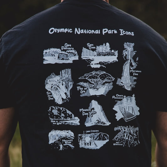 Olympic National Park Icons T-shirt Black