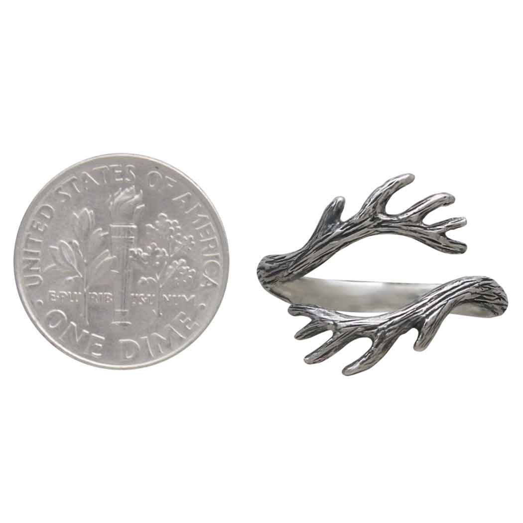 Sterling Silver Adjustable Antler Ring