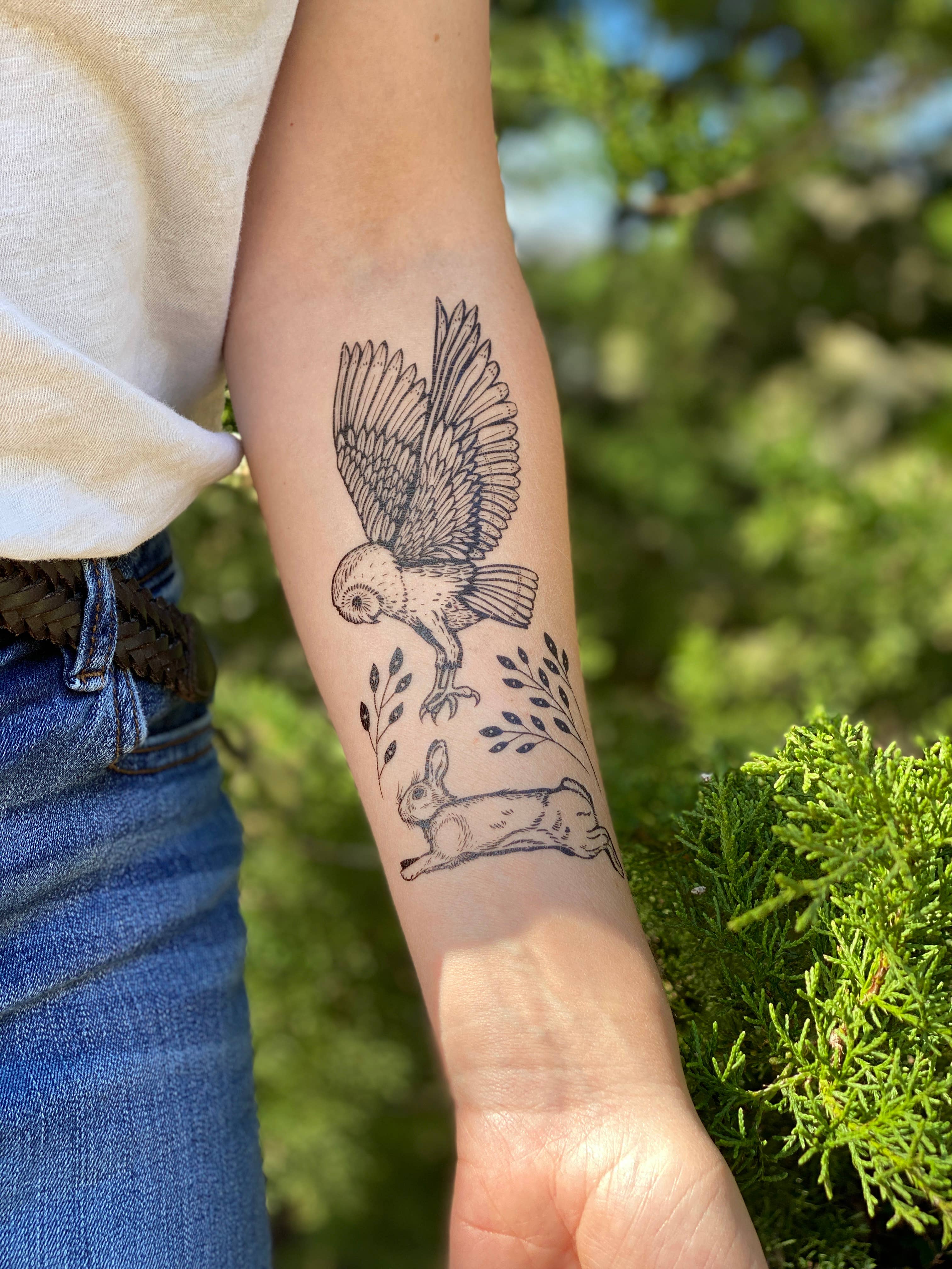 Kindred Rabbit Owl & Rabbit Temporary Tattoo – Kindred Collective Home & Gift