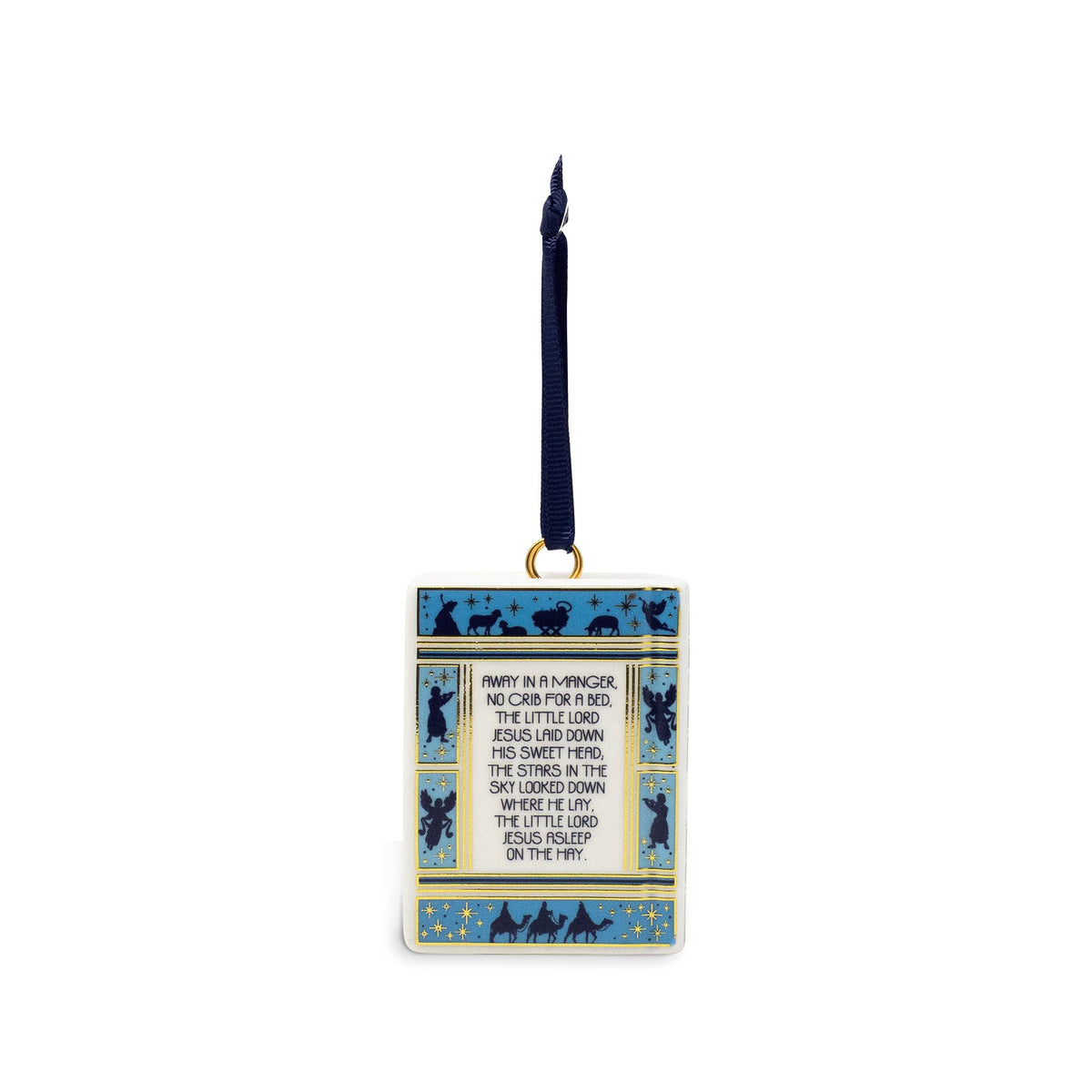 Ceramic Book Ornament, Away in a Manger