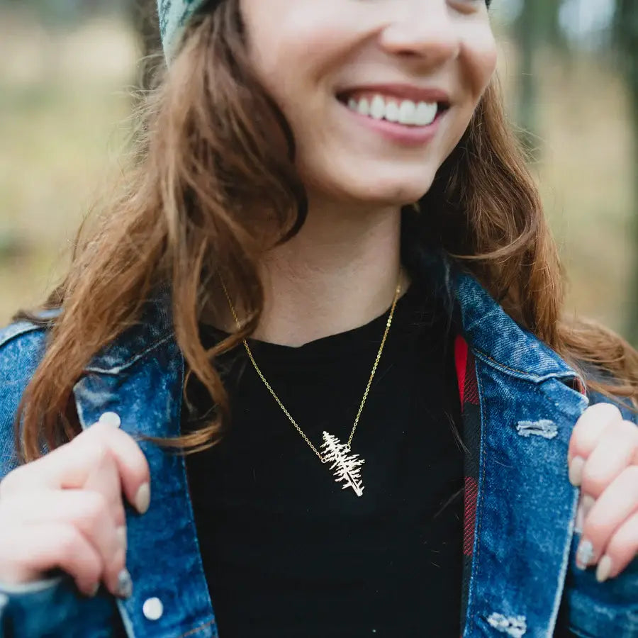 Pine Tree Necklace - Gold/Silver