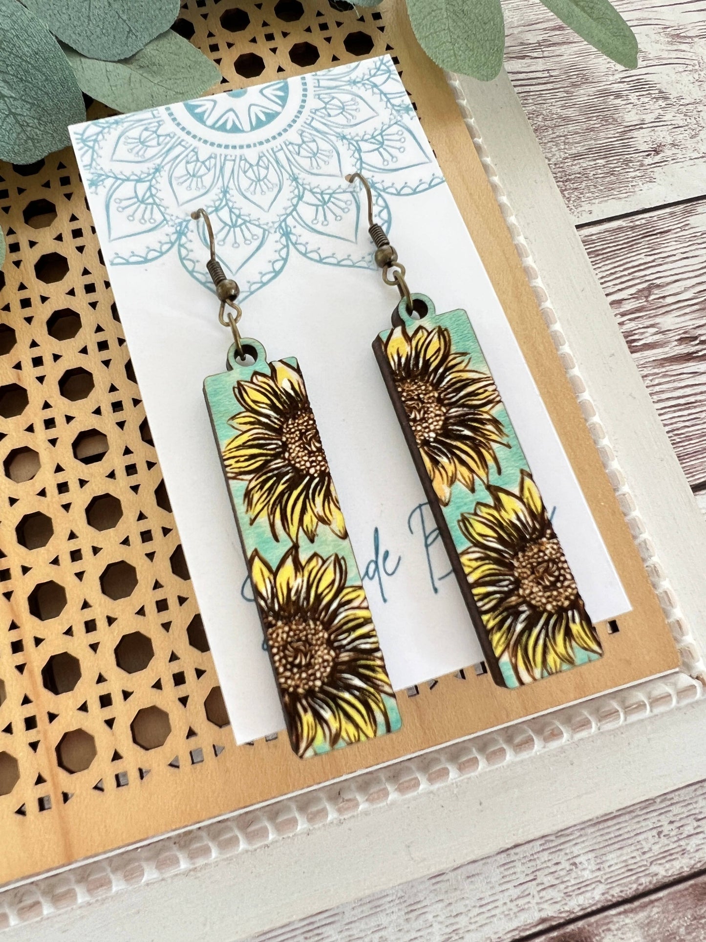 Sunflower hand painted lightweight hand painted  wood 