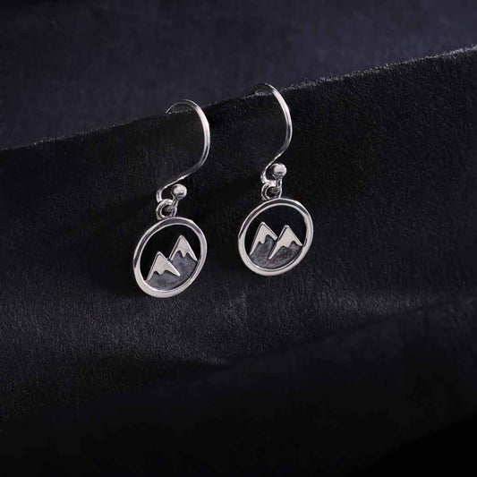 Sterling Silver Snow Capped Mountain Dangle Earring