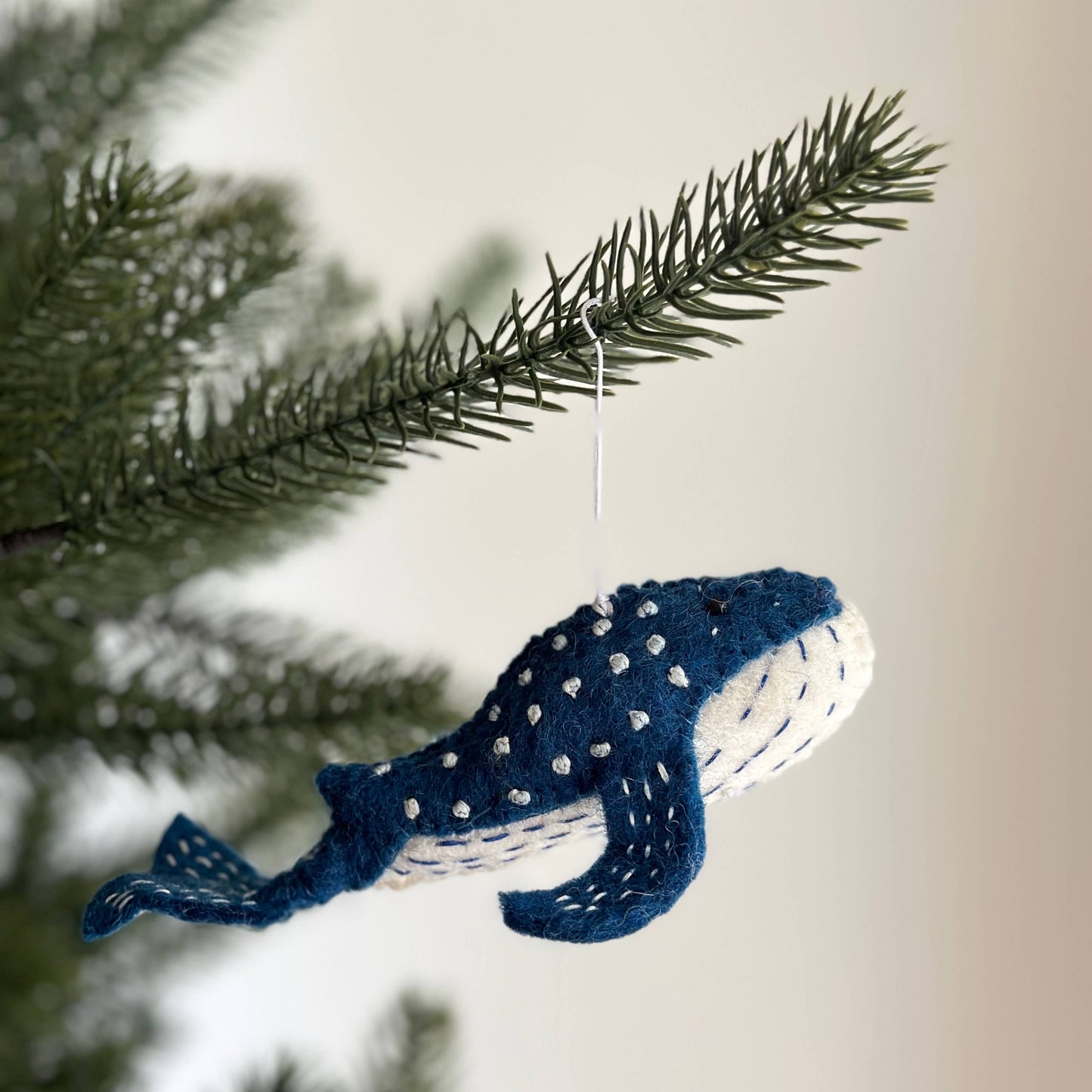 Blue Minke Whale Felt Ornament