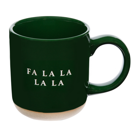 Fa La La Stoneware Coffee Mug - Christmas Decor & Gift