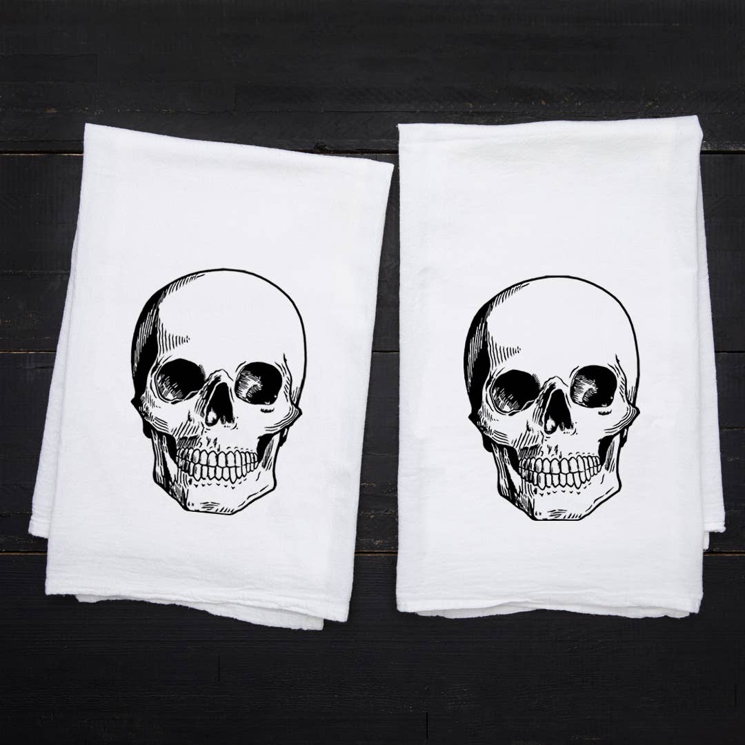 Skull Flour Sack Tea Towel