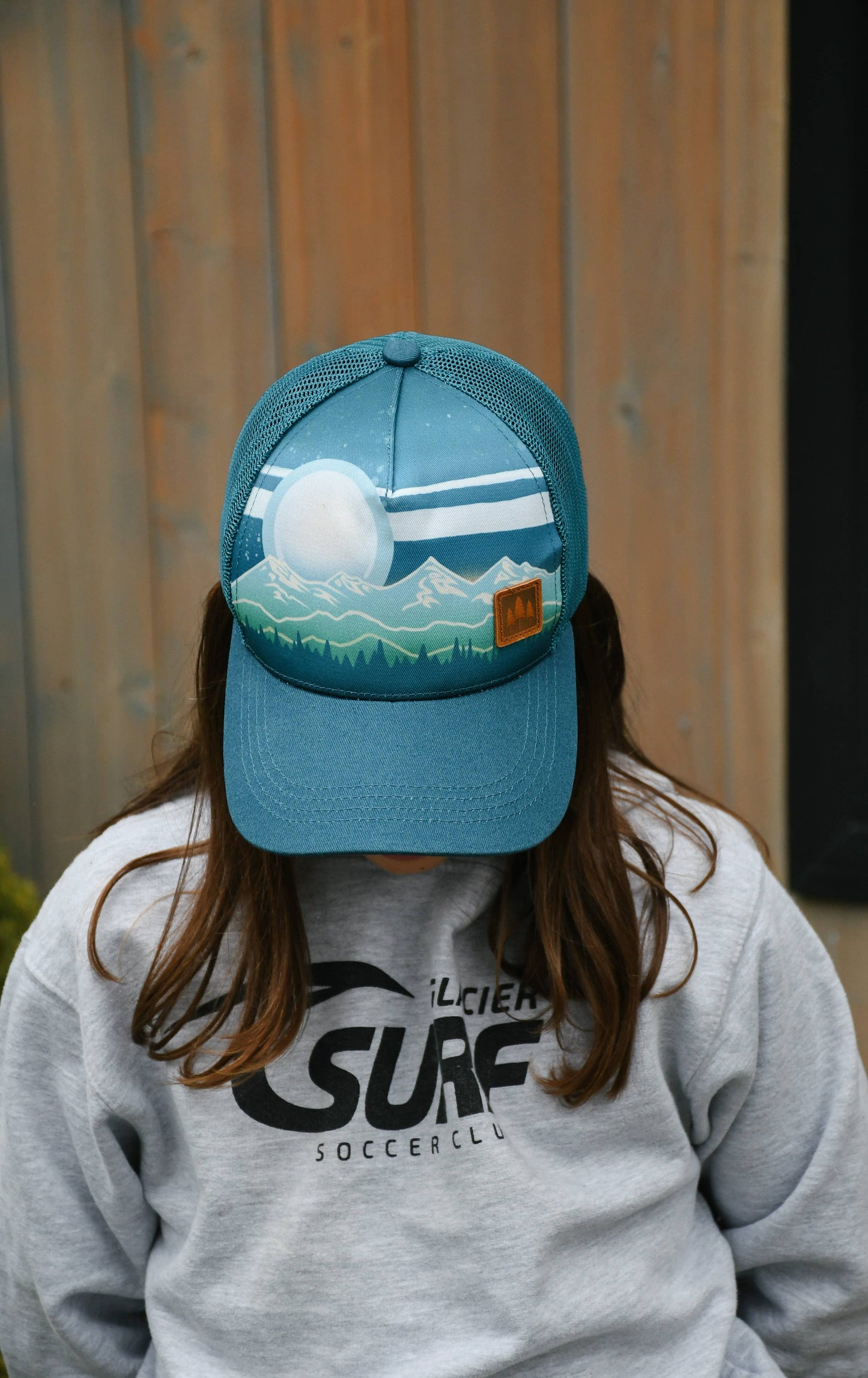 Mountain Stripe Kids Trucker  Hat