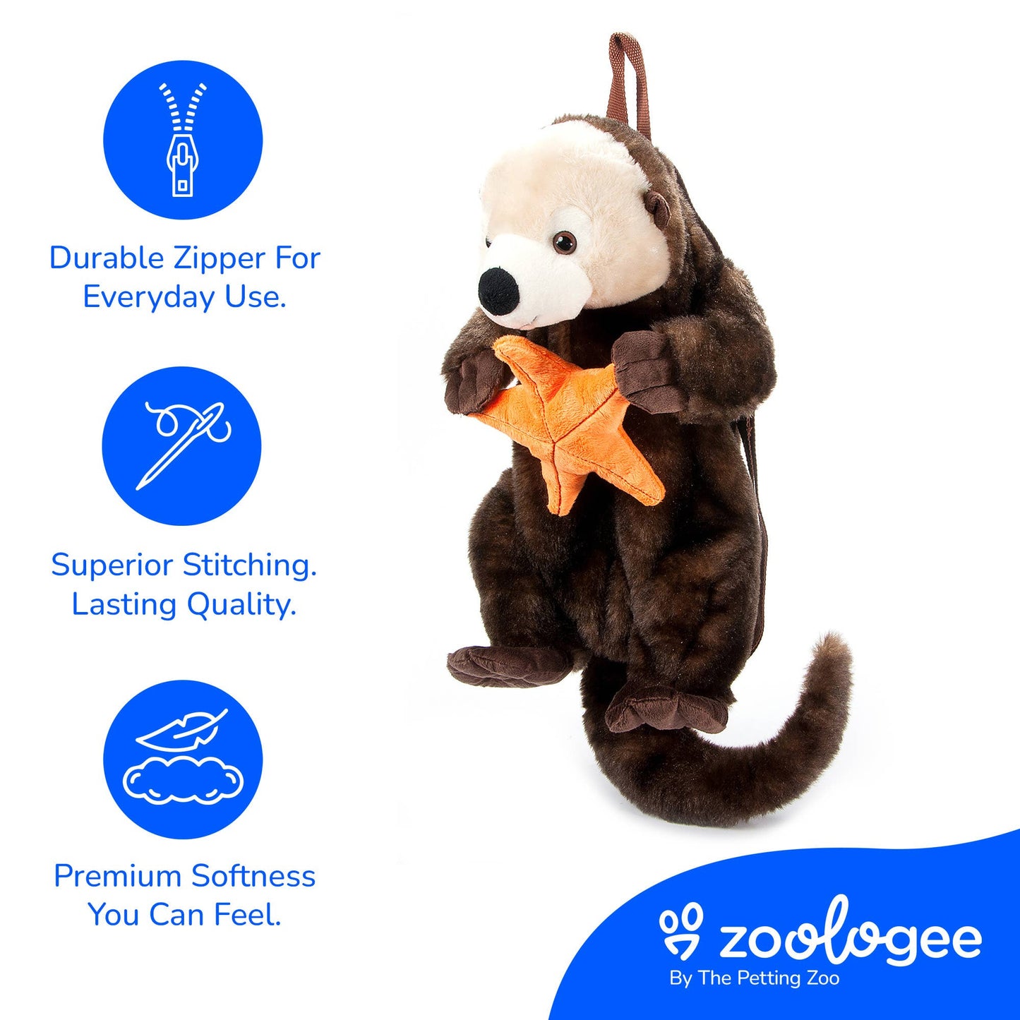 Sea Otter 20"  Plush Animal Backpack