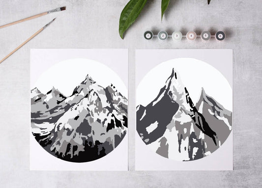 Mountain Range Paint-By-Numbers kit