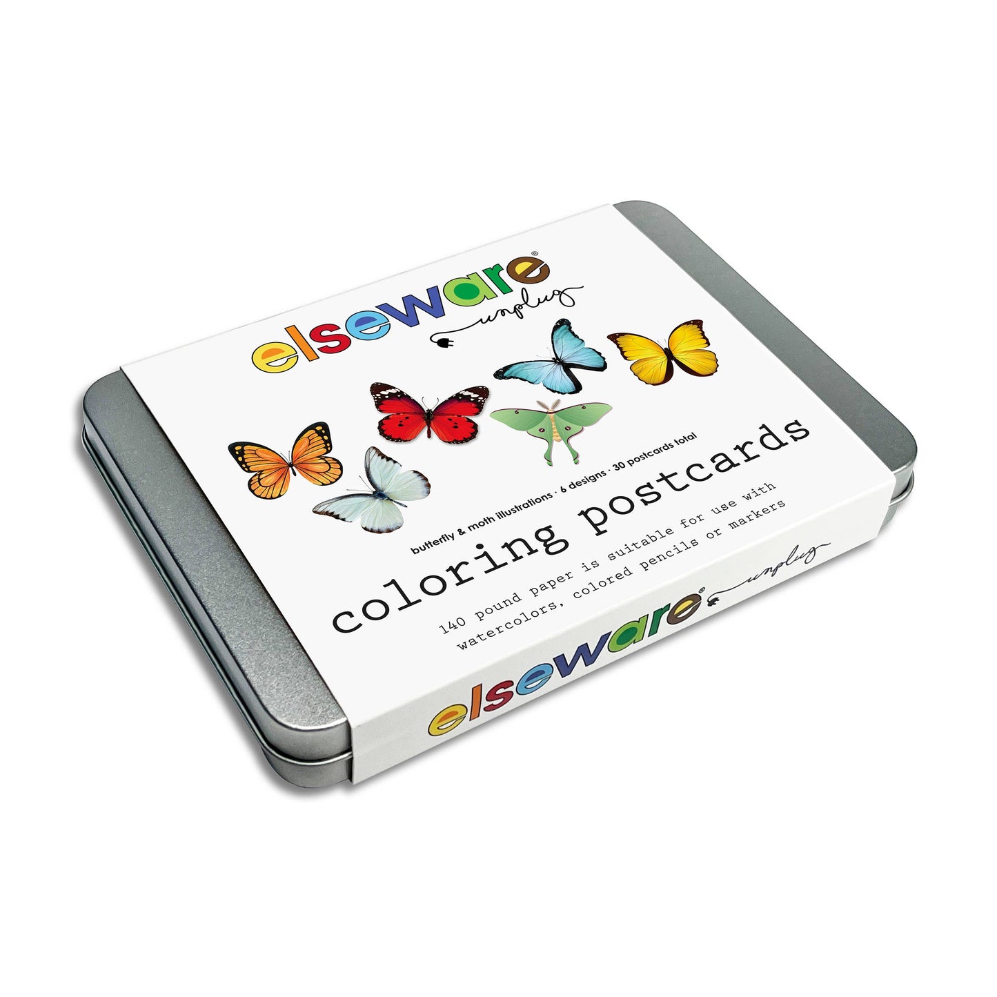 Coloring Postcards 6 Butterfly & Moth Designs