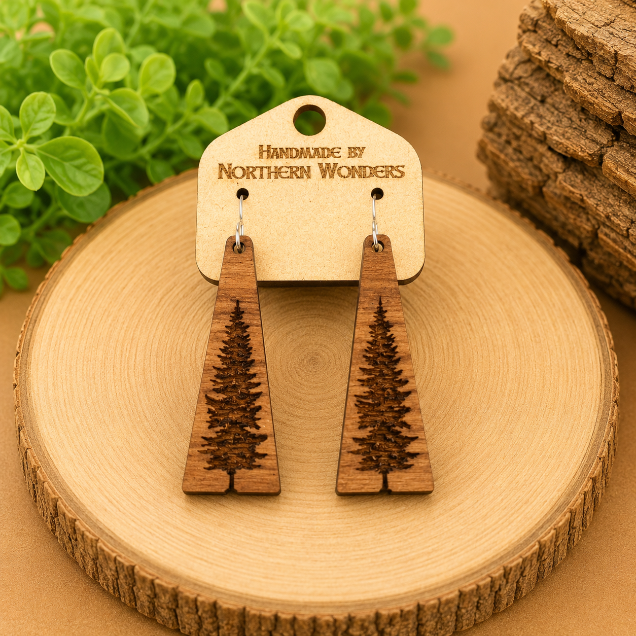 Tree Wood Earrings