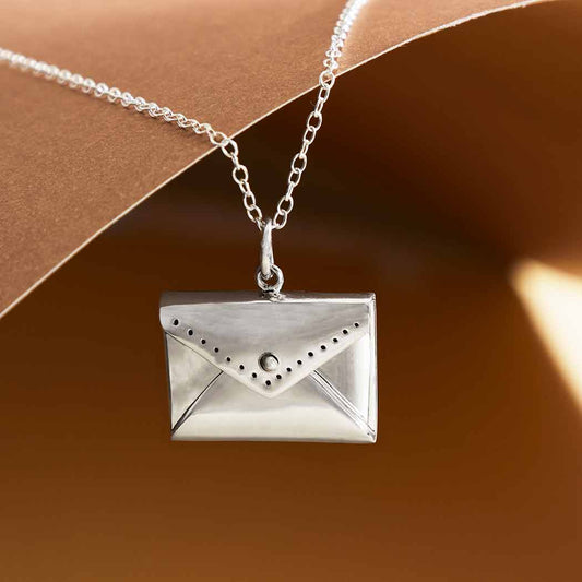 Sterling Silver Envelope Locket Necklace