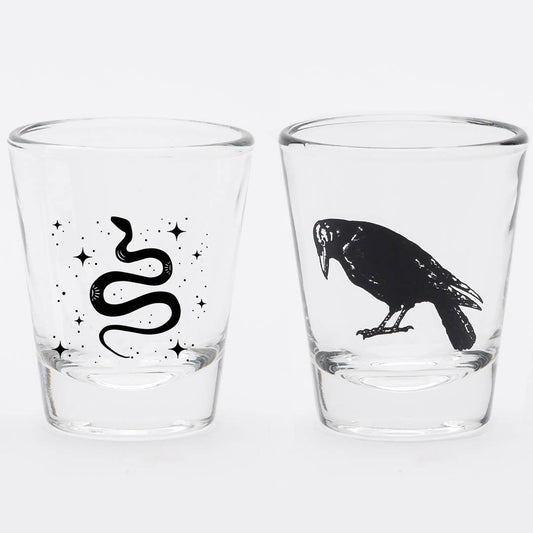 Shot Glasses - Crow and Snake