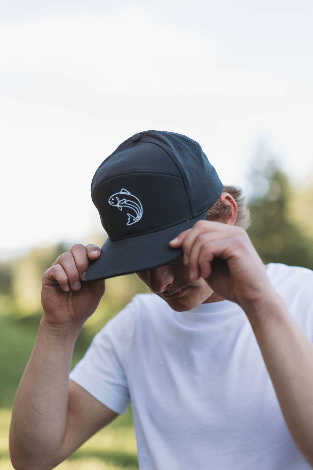 Trout Poly Camp Hat- Charcoal