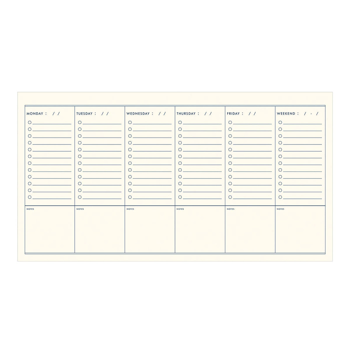 Script Undated Weekly Planner