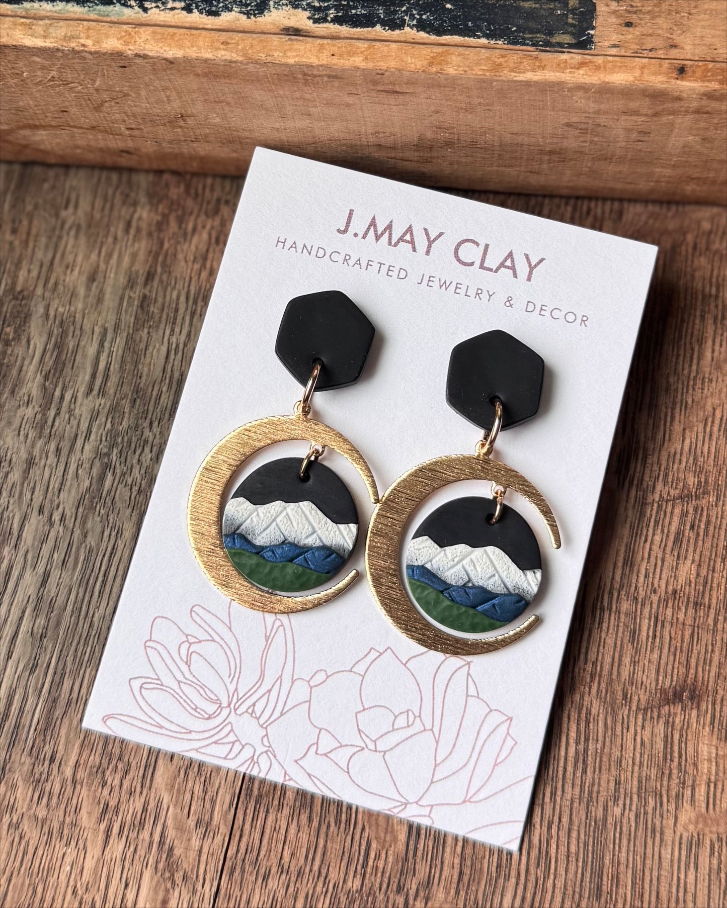 Crescent Moon Mountain Earrings