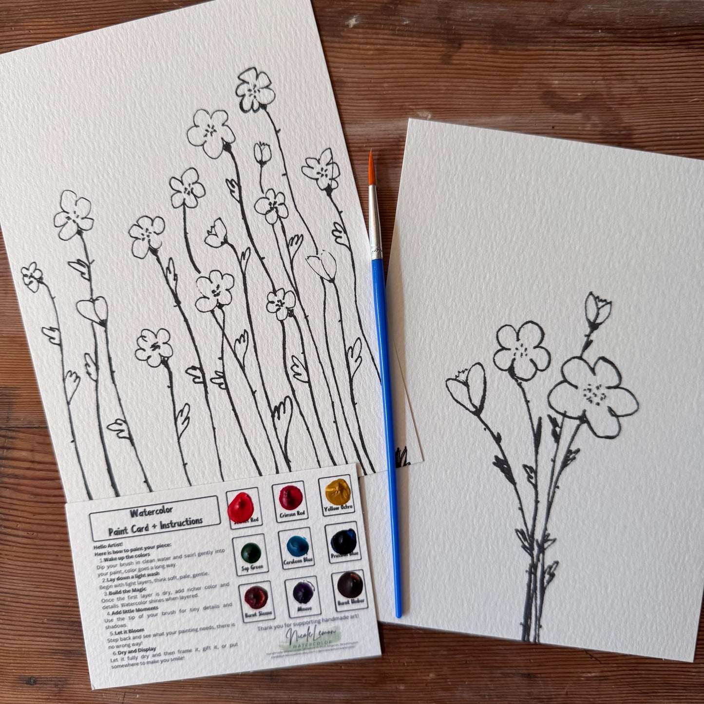Set of 2 DIY Watercolors Paint Kit