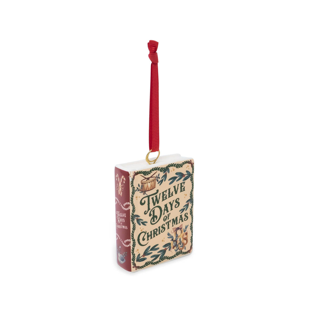 Ceramic Book Ornament, Twelve Days of Christmas