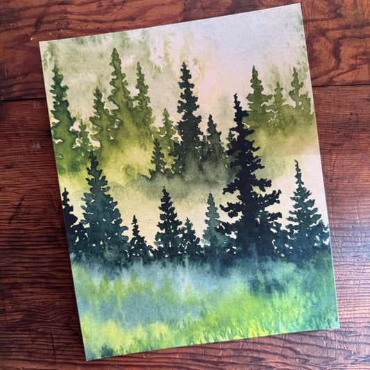 Evergreen Forest Print 8x10