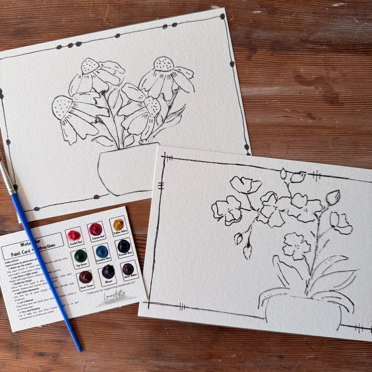 Set of 2 DIY Watercolors Paint Kit