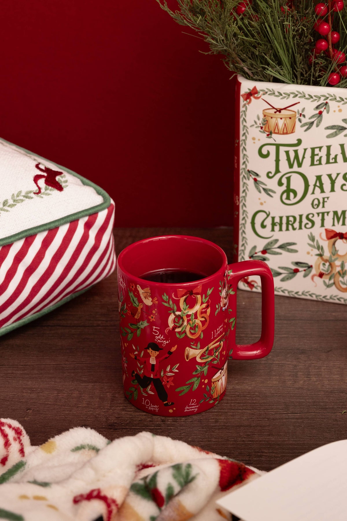 Slim Ceramic Mug, Twelve Days of Christmas