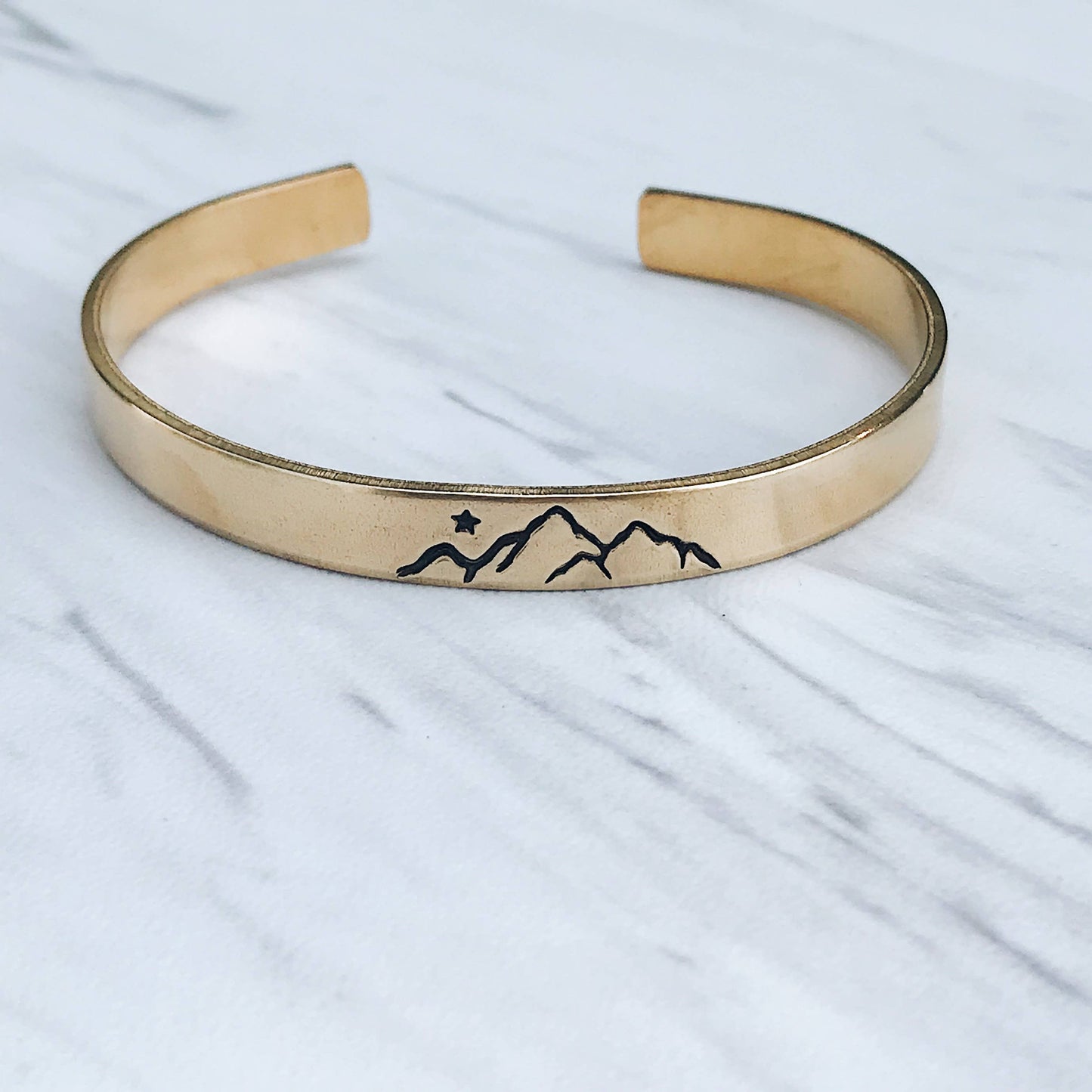 Simple True North Metal Cuff Bracelet