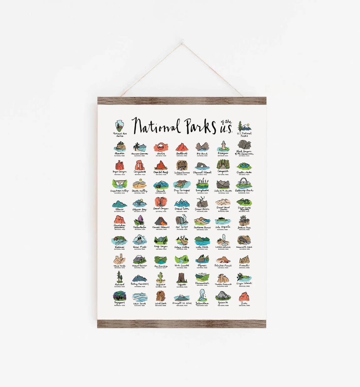 National Parks paint by number kit