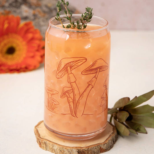 Mushroom Beer Can Glass | Glass Cup | Iced Coffee Cup