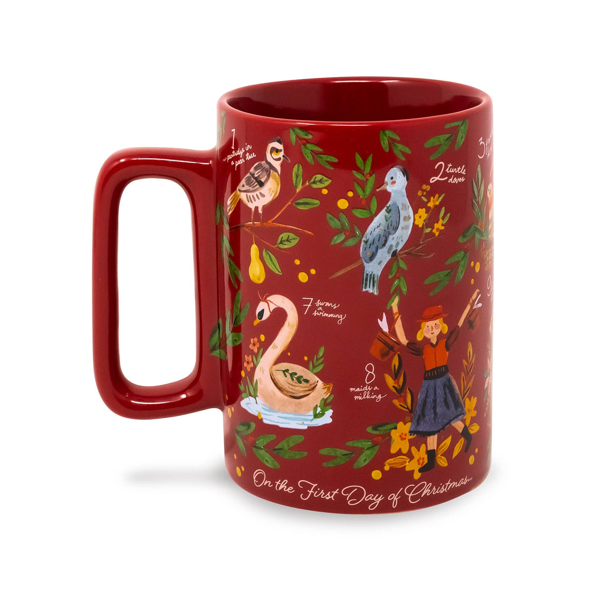 Slim Ceramic Mug, Twelve Days of Christmas