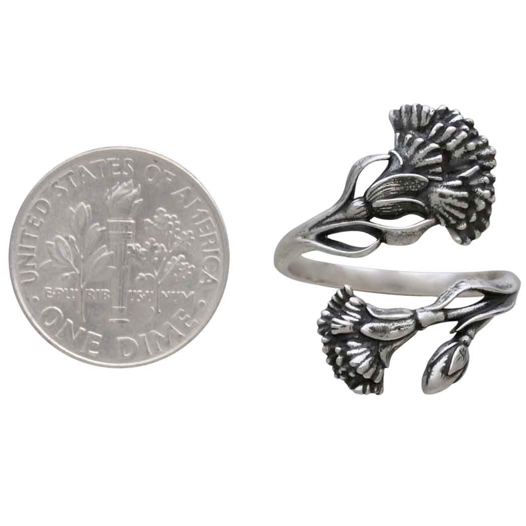 Sterling Silver Adjustable Birth Flower Rings