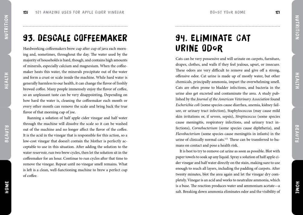 101 Amazing Uses for Apple Cider Vinegar Paperback Book