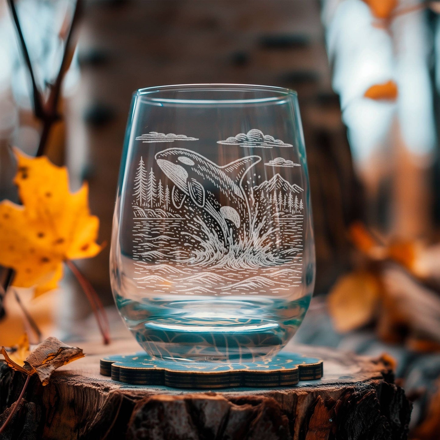 Killer Whale Orca Drinking Glass
