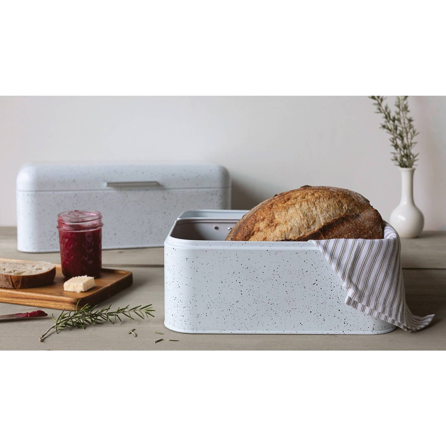 White Speckle Bread Bin