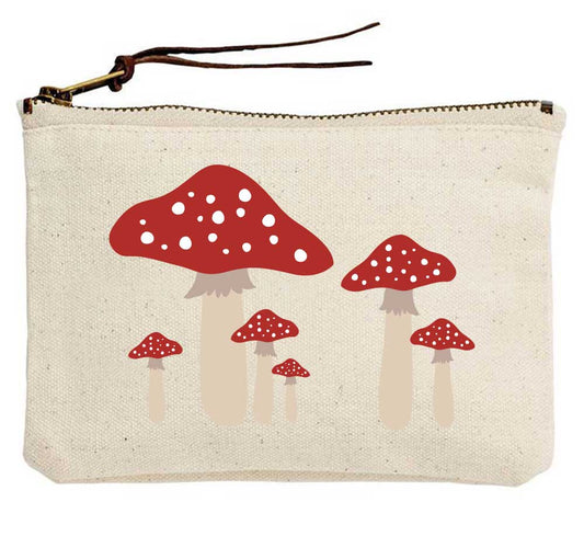 Red Mushroom Canvas Pouch