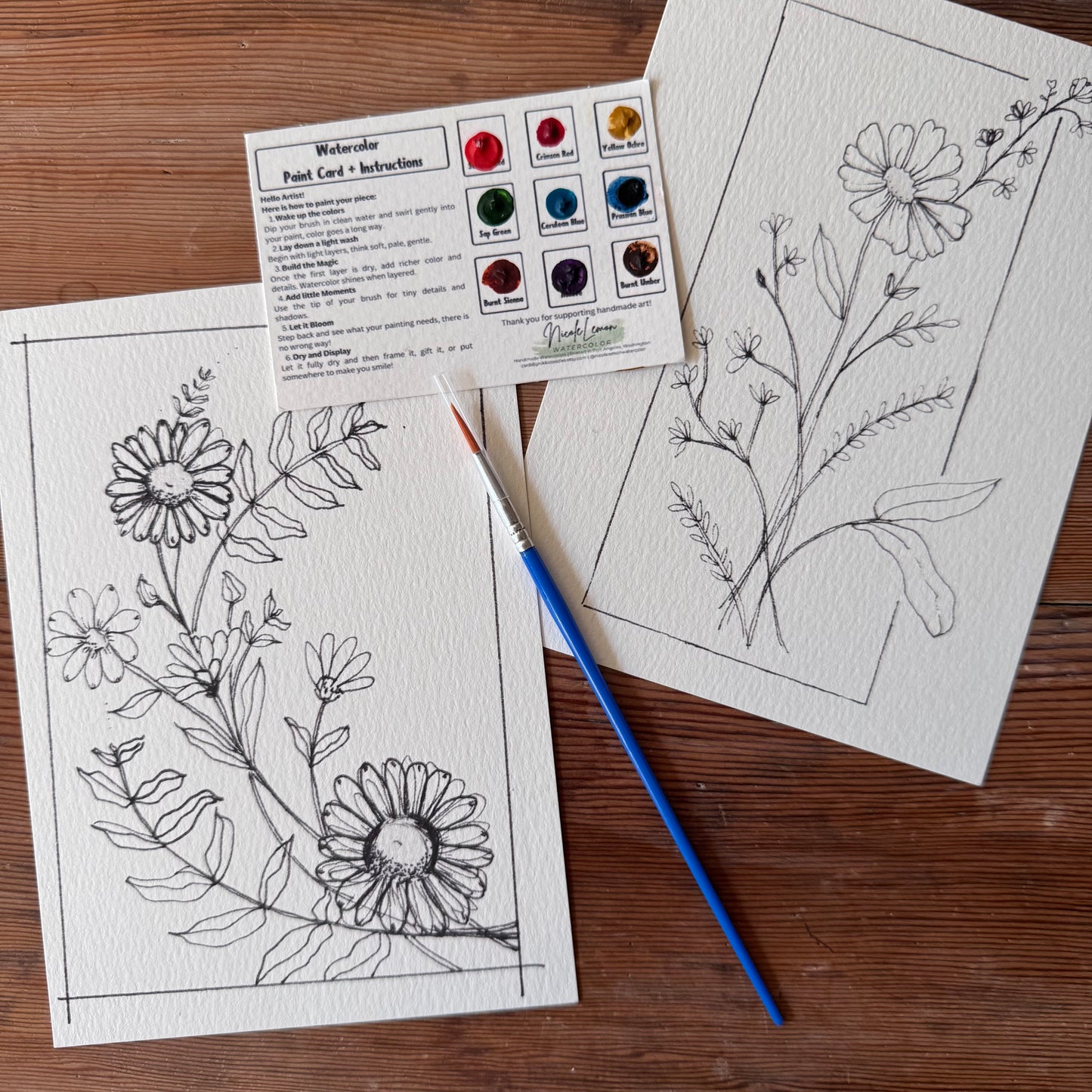 Set of 2 DIY Watercolors Paint Kit