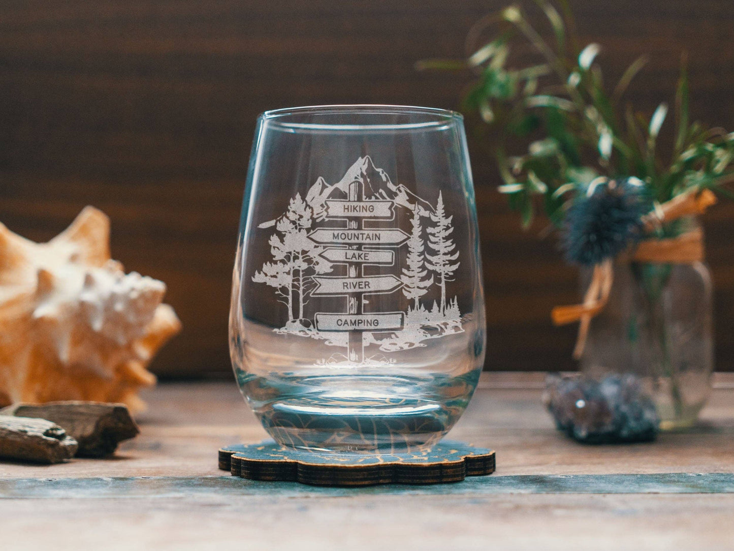 Hiking Trail Drinking Glasses