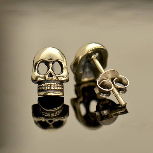Sterling Silver Skull Post Earring