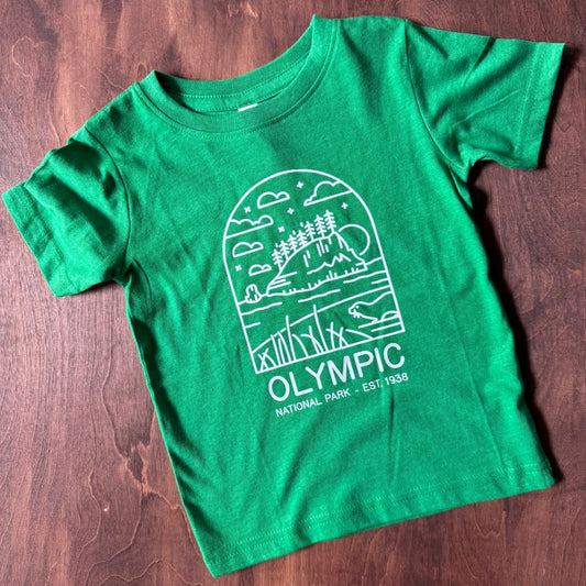 Olympic National Park Youth Tshirt Green