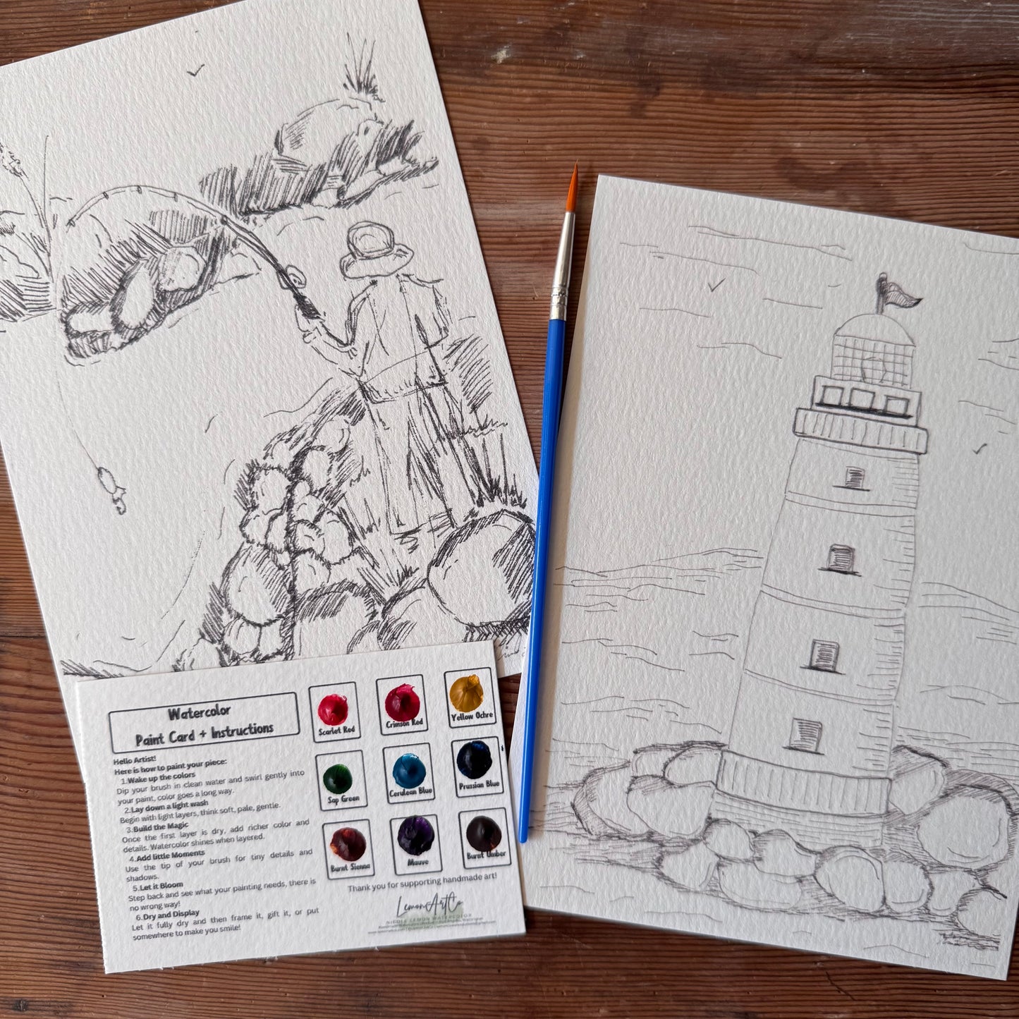 Set of 2 DIY Watercolors Paint Kit