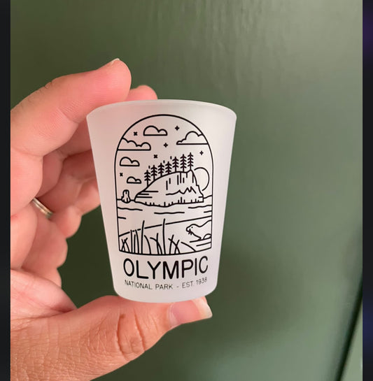 Olympic National Park Established Shot Glass