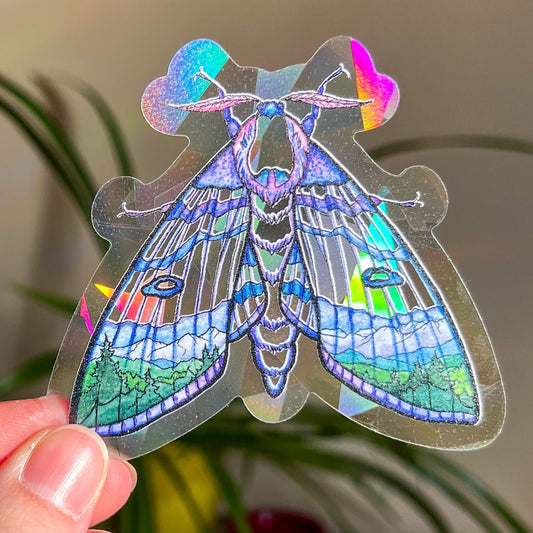 Mountain Moth Suncatcher Sticker