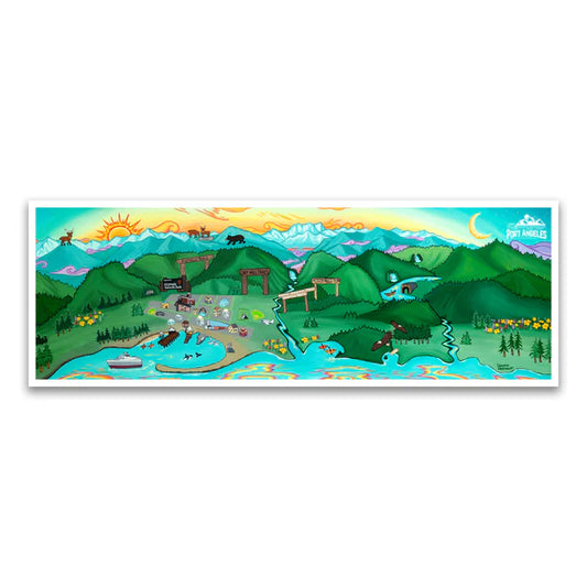 Port Angeles Map Giclée Print