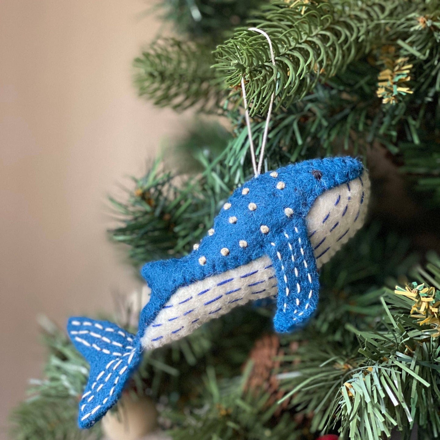 Blue Minke Whale Felt Ornament