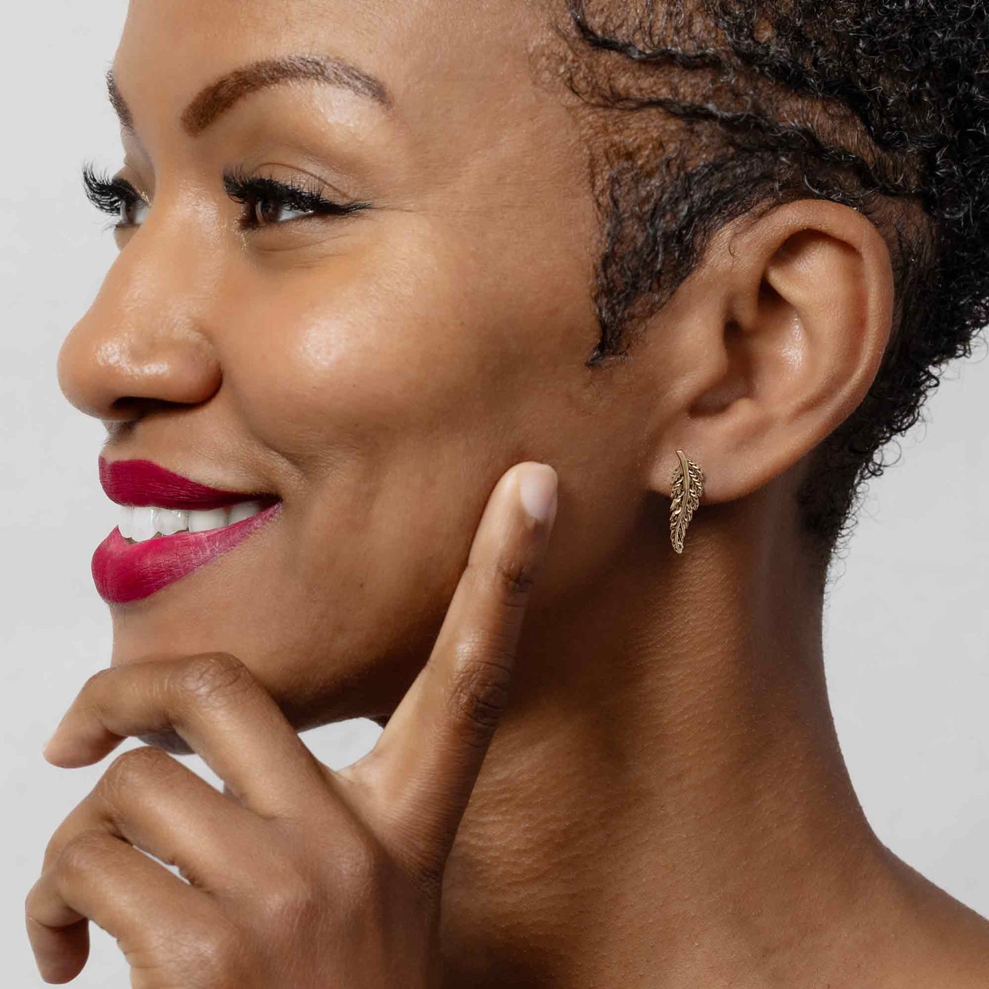 Sterling Silver or Bronze Fern Post Earrings 22x7mm