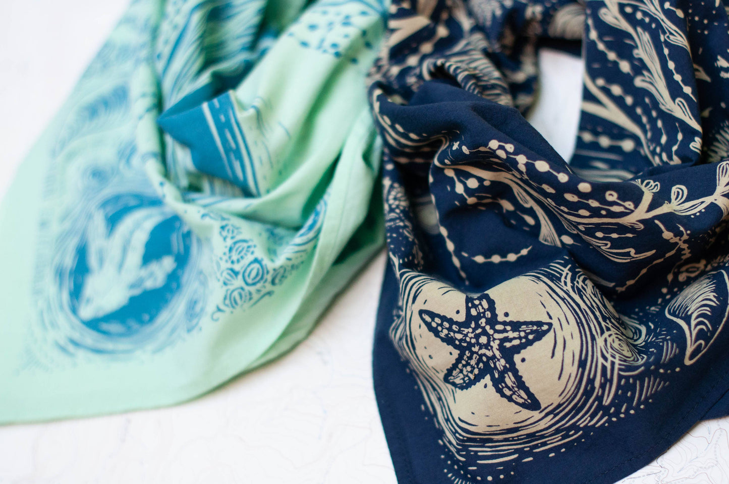Tide Pool Cotton Bandana - Two Colors